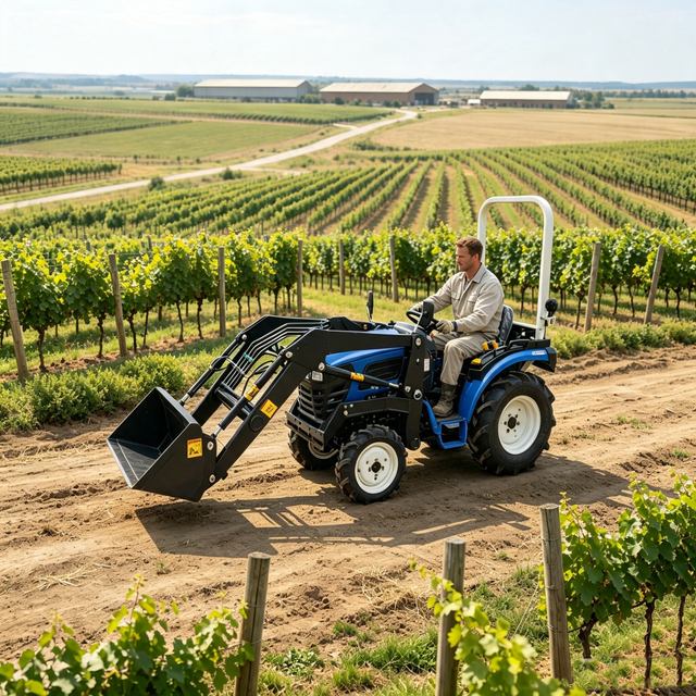 Compact Orchard Tractor 20–50 HP 4WD με μπροστινό φορτωτή | Vineyard Farm Tractor